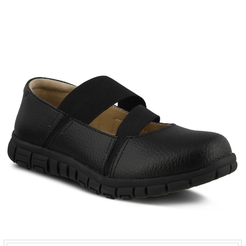 Comfort Leather Wide Fit Straps Mary Jane Flats - Picture 6 of 8